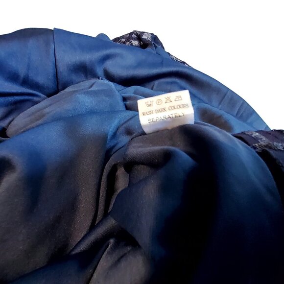 Miss Ord Navy Blue Sequin Evening Gown With Shoulder Straps  Size XL Fully lined - Picture 13 of 13